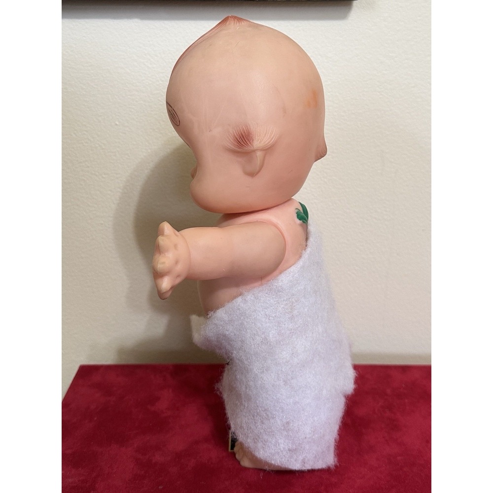 Retro Kewpie Doll 10" Large Green Feather - Picture 2 of 10